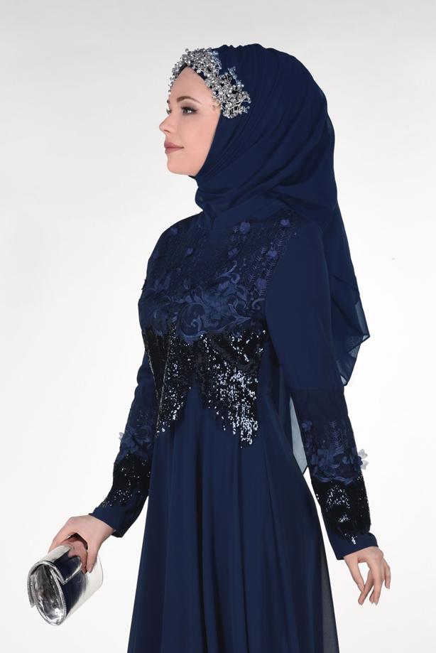 Vêtements hijab  EMBROIDERED EVENING DRESS 8391  - TRENDTESETTÜR