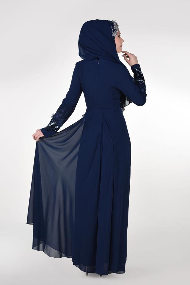 Vêtements hijab  EMBROIDERED EVENING DRESS 8391  - TRENDTESETTÜR
