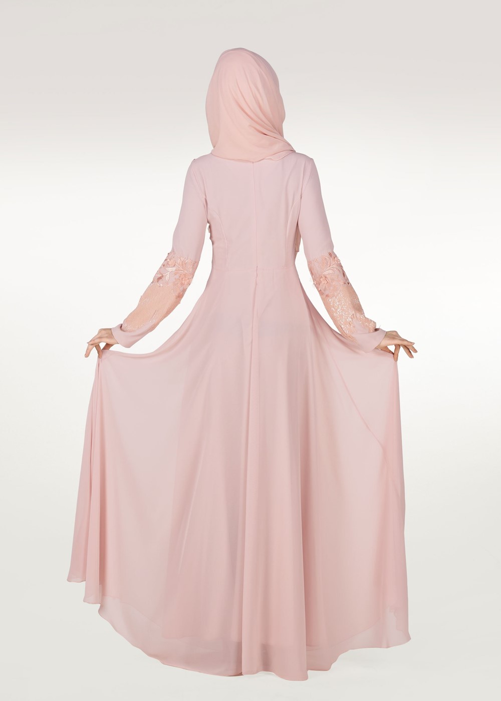 Vêtements hijab POUDRE ROBE DE SOIRÉE BRODÉE 8391