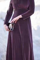 Vêtements hijab PRUNE ROBE EN TISSU ENGRENAGE 9205