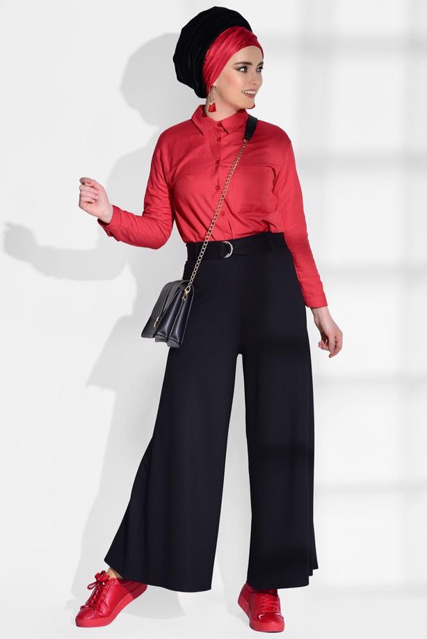 Vêtements hijab  BELTED BOOTH PANTS 068-1  - TRENDTESETTÜR