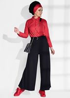 Hijab clothing BLACK BELTED BOOTH PANTS 068-1 