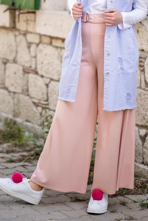 Vêtements hijab  BELTED BOOTH PANTS 068-1  - TRENDTESETTÜR