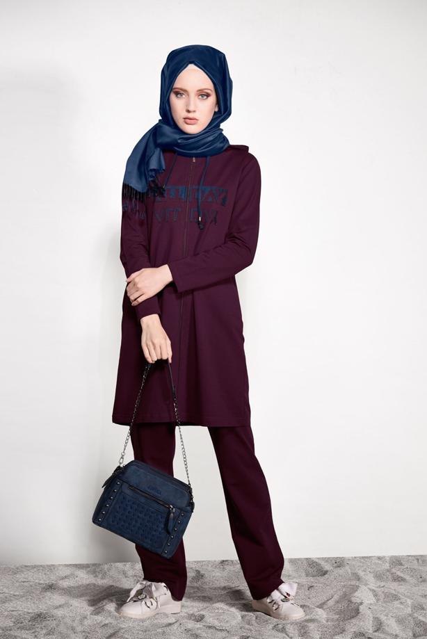 Hijab clothing  HOODED TRACKSUIT SET 10104 - TRENDTESETTÜR