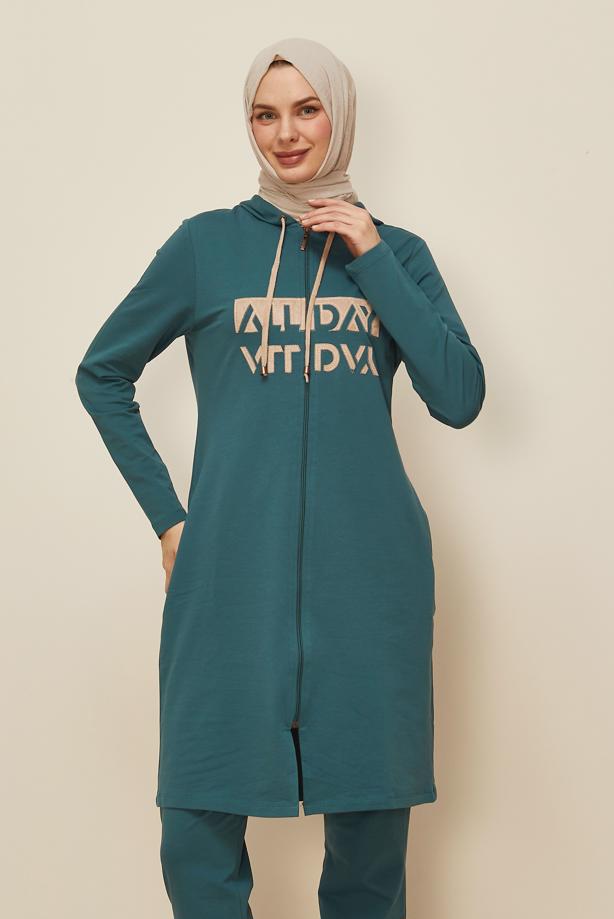 Vêtements hijab BLEU ENSEMBLE SURVÊTEMENT À CAPUCHE 10104 - TRENDTESETTÜR