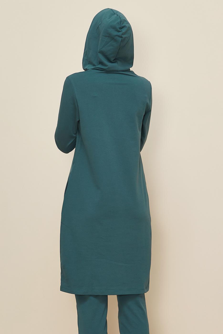 Vêtements hijab BLEU ENSEMBLE SURVÊTEMENT À CAPUCHE 10104