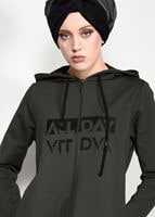 Tesettür giyim HAKİ KAPÜŞONLU EŞOFMAN TAKIMI 10104