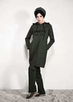 Tesettür giyim HAKİ KAPÜŞONLU EŞOFMAN TAKIMI 10104