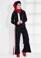Hijab clothing BLACK STRIPE DETAIL PANTS 368 