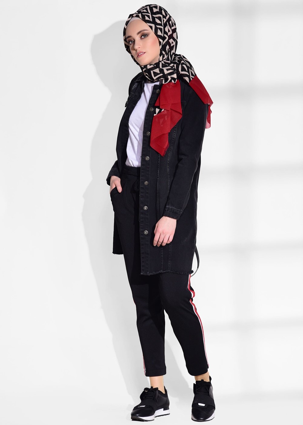 Vêtements hijab NOIR PANTALON SLIM T 506