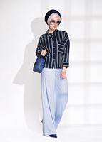 Hijab clothing BLUE T 514 Bsm-Cep Detaylı Pantolon