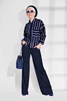 Hijab clothing NAVY BLUE T 514 Bsm-Cep Detaylı Pantolon
