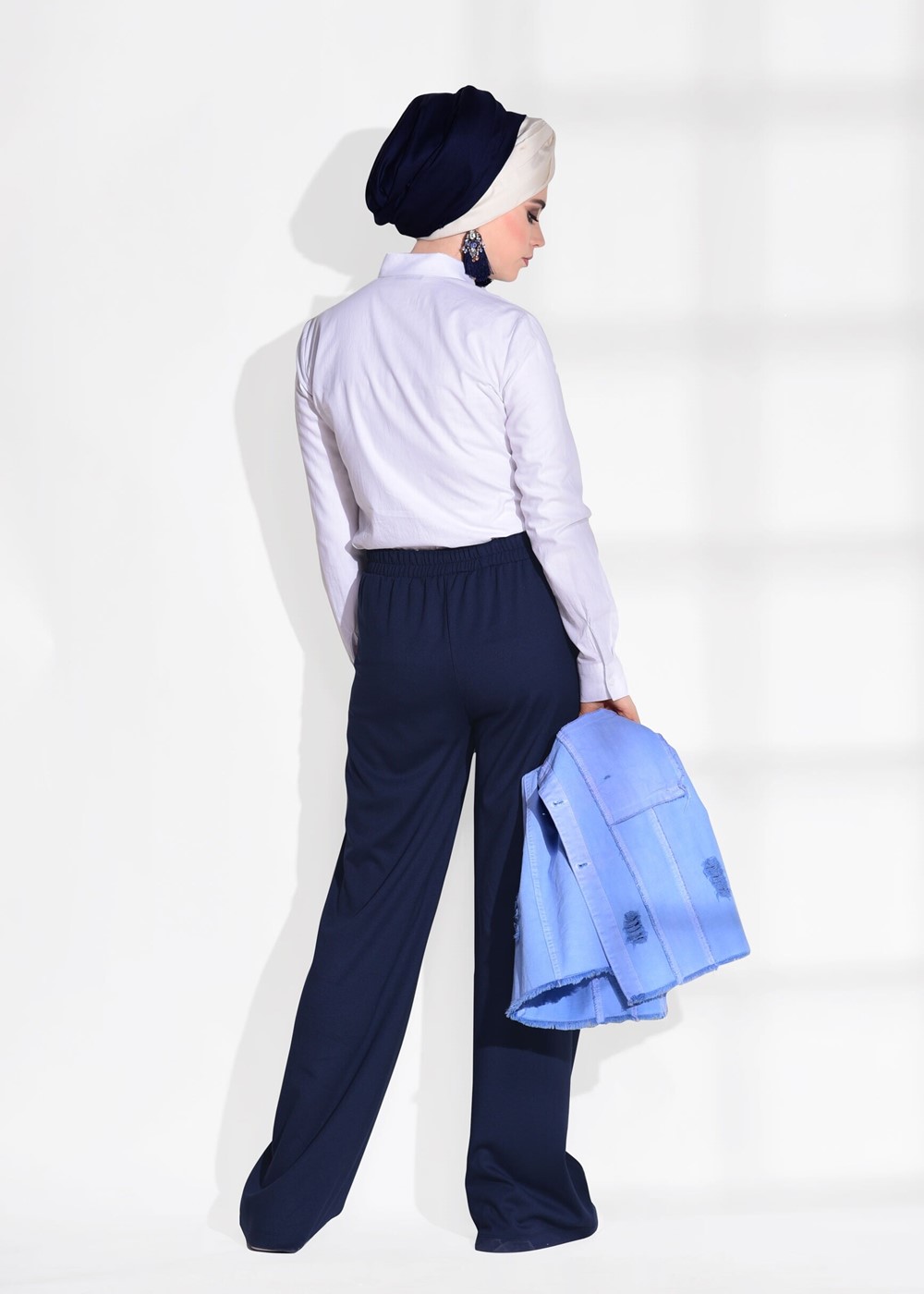 Vêtements hijab BLEU MARINE PANTALON OVERSIZE 652