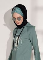 Vêtements hijab VERT SURVÊTEMENT DÉTAILLÉ AVEC POCHES IMPRIMÉES 0708