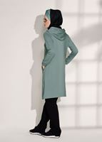 Vêtements hijab VERT SURVÊTEMENT DÉTAILLÉ AVEC POCHES IMPRIMÉES 0708