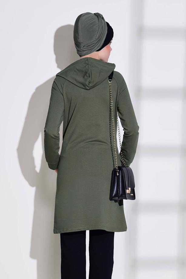 Tesettür giyim  BASKILI CEP DETAYLI EŞOFMAN TAKIMI 0708  - TRENDTESETTÜR