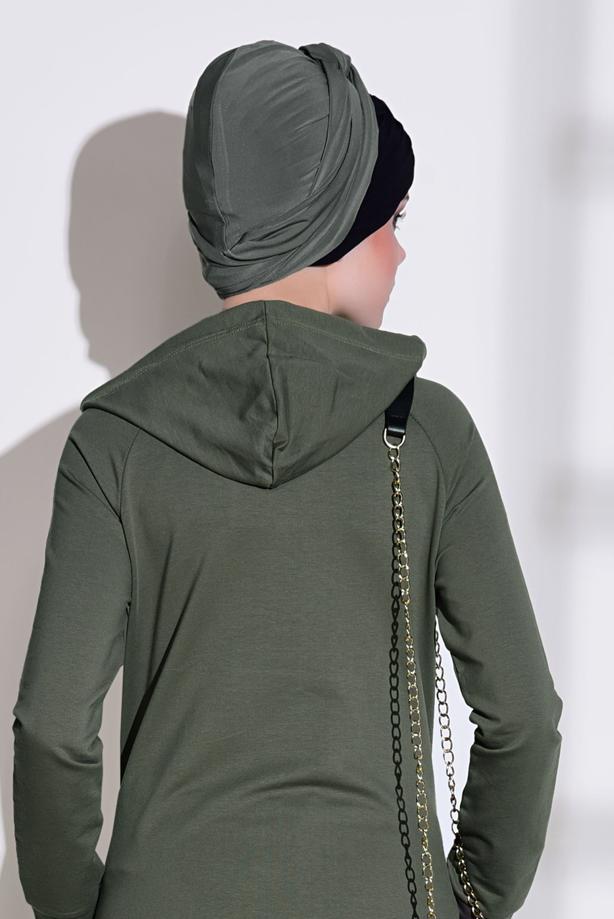 Tesettür giyim  BASKILI CEP DETAYLI EŞOFMAN TAKIMI 0708  - TRENDTESETTÜR