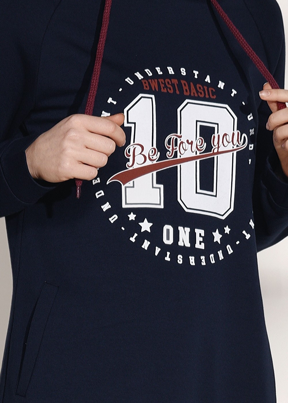 Tesettür giyim LACİVERT BASKILI CEP DETAYLI EŞOFMAN TAKIMI 0708 