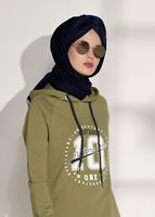 Vêtements hijab VERT SURVÊTEMENT DÉTAILLÉ AVEC POCHES IMPRIMÉES 0708