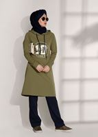 Vêtements hijab VERT SURVÊTEMENT DÉTAILLÉ AVEC POCHES IMPRIMÉES 0708