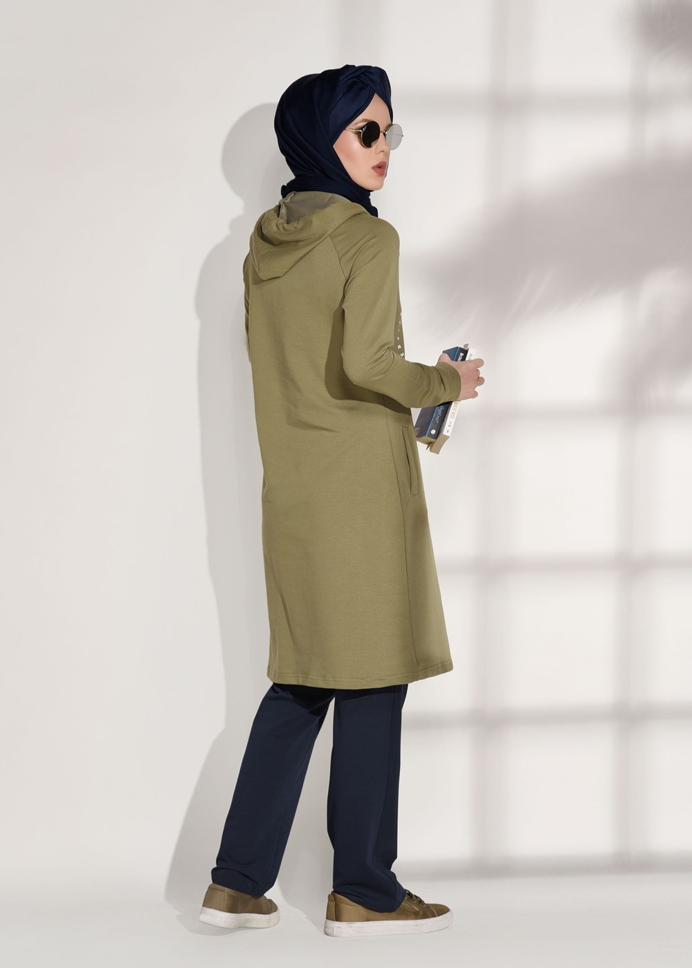 Vêtements hijab VERT SURVÊTEMENT DÉTAILLÉ AVEC POCHES IMPRIMÉES 0708