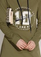 Vêtements hijab VERT SURVÊTEMENT DÉTAILLÉ AVEC POCHES IMPRIMÉES 0708