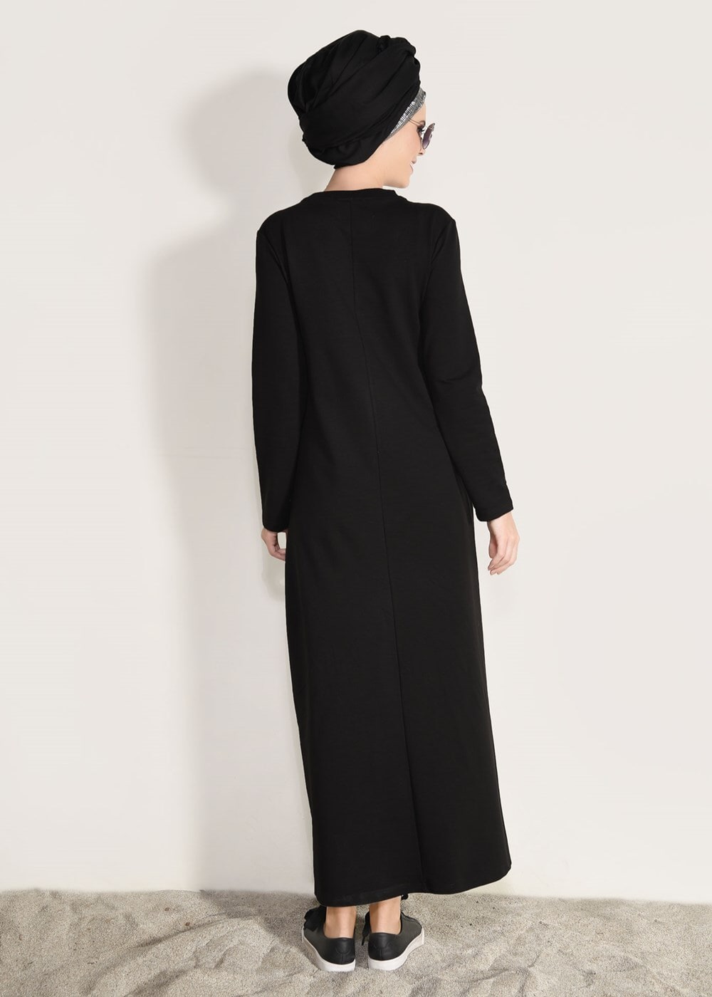 Hijab clothing BLACK STRIPED TRACKSUIT DRESS 0918 