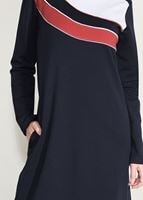 Hijab clothing NAVY BLUE STRIPED TRACKSUIT DRESS 0918 
