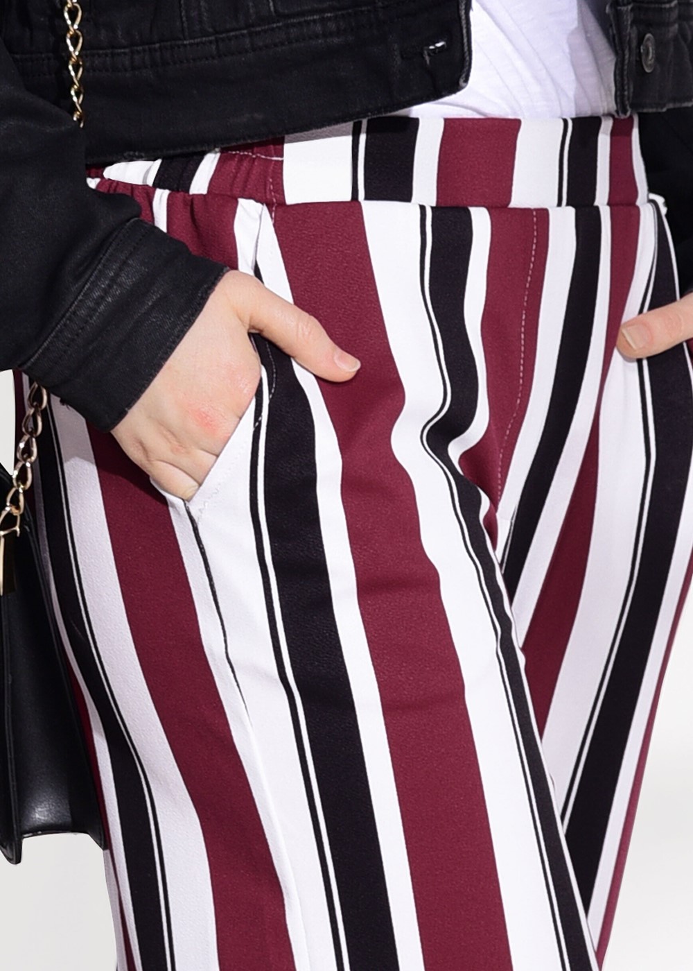 Hijab clothing CLARET RED STRIPED PANTS T 962 