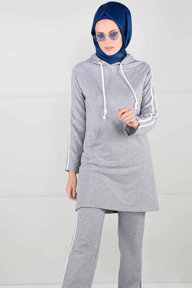 Vêtements hijab GRIS  Pantalon de Survêtement T 1500  - TRENDTESETTÜR
