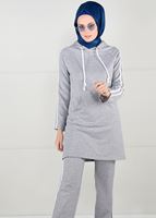Vêtements hijab GRIS  Pantalon de Survêtement T 1500 