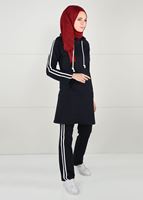 Tesettür giyim LACİVERT YANLARI ŞERİT DETAYLI EŞOFMAN ALTI 1500