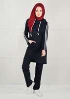 Tesettür giyim LACİVERT YANLARI ŞERİT DETAYLI EŞOFMAN ALTI 1500