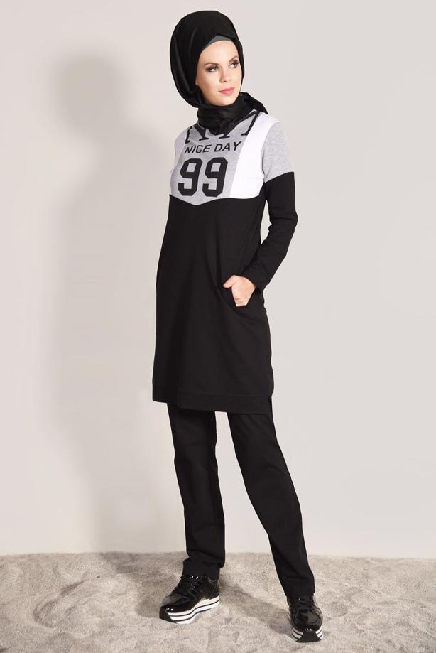 Vêtements hijab  POCKET DETAIL TRACKSUIT SET 1918  - TRENDTESETTÜR