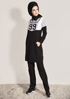 Vêtements hijab NOIR ENSEMBLE SURVÊTEMENT DÉTAIL POCHE 1918