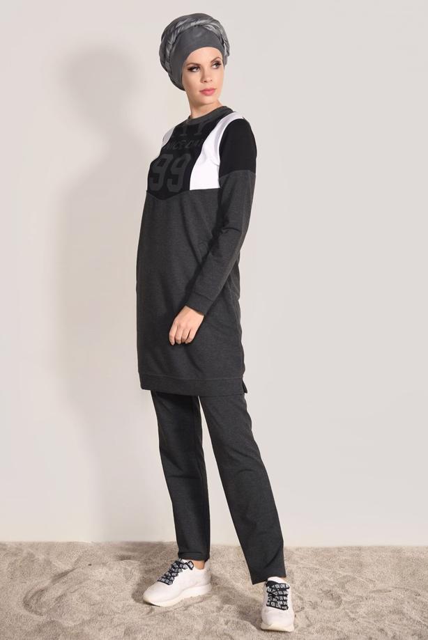 Vêtements hijab  POCKET DETAIL TRACKSUIT SET 1918  - TRENDTESETTÜR