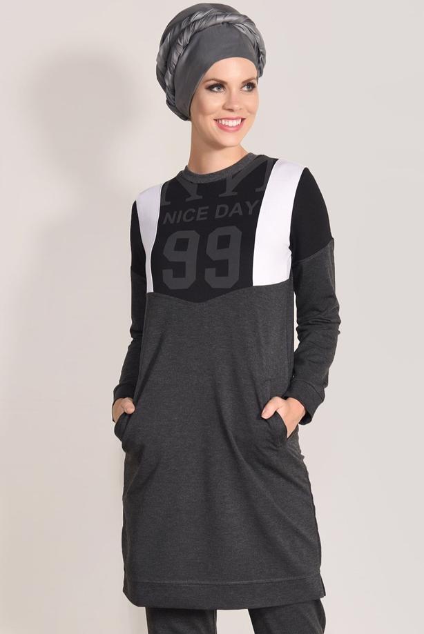 Vêtements hijab  POCKET DETAIL TRACKSUIT SET 1918  - TRENDTESETTÜR