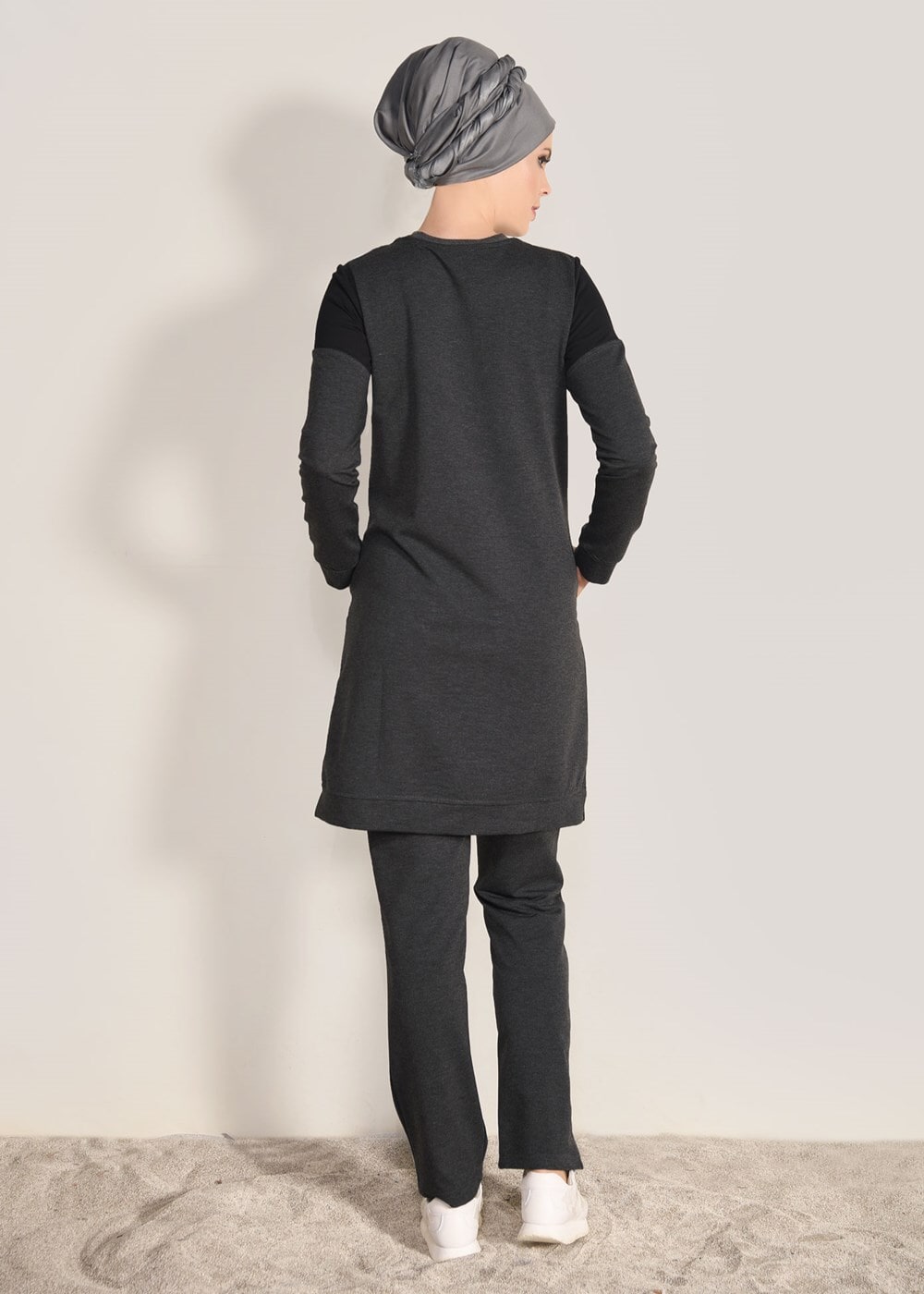 Vêtements hijab GRIS ENSEMBLE SURVÊTEMENT DÉTAIL POCHE 1918