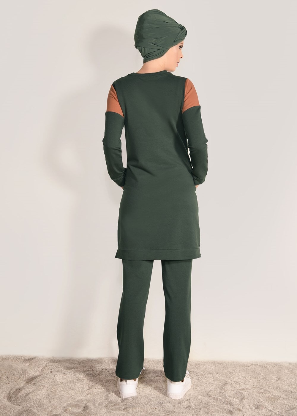 Tesettür giyim HAKİ CEP DETAYLI EŞOFMAN TAKIM 1918 