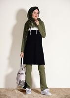 Tesettür giyim YEŞİL KAPÜŞONLU CEP DETAYLI EŞOFMAN TAKIM 3518 