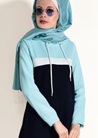 Tesettür giyim LACİVERT KAPÜŞONLU CEP DETAYLI EŞOFMAN TAKIM 3518 