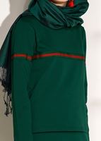 Tesettür giyim YEŞİL ŞERİT DETAYLI ETEKLİ EŞOFMAN TAKIMI 3708 