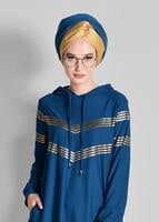 Tesettür giyim LACİVERT KAPÜŞONLU ÇİZGİ DETAYLI EŞOFMAN TAKIMI 4618