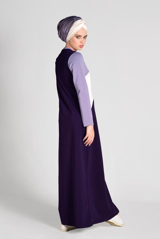 Hijab clothing PURPLE Sport Cut Tracksuit Dress T 5128 - TRENDTESETTÜR