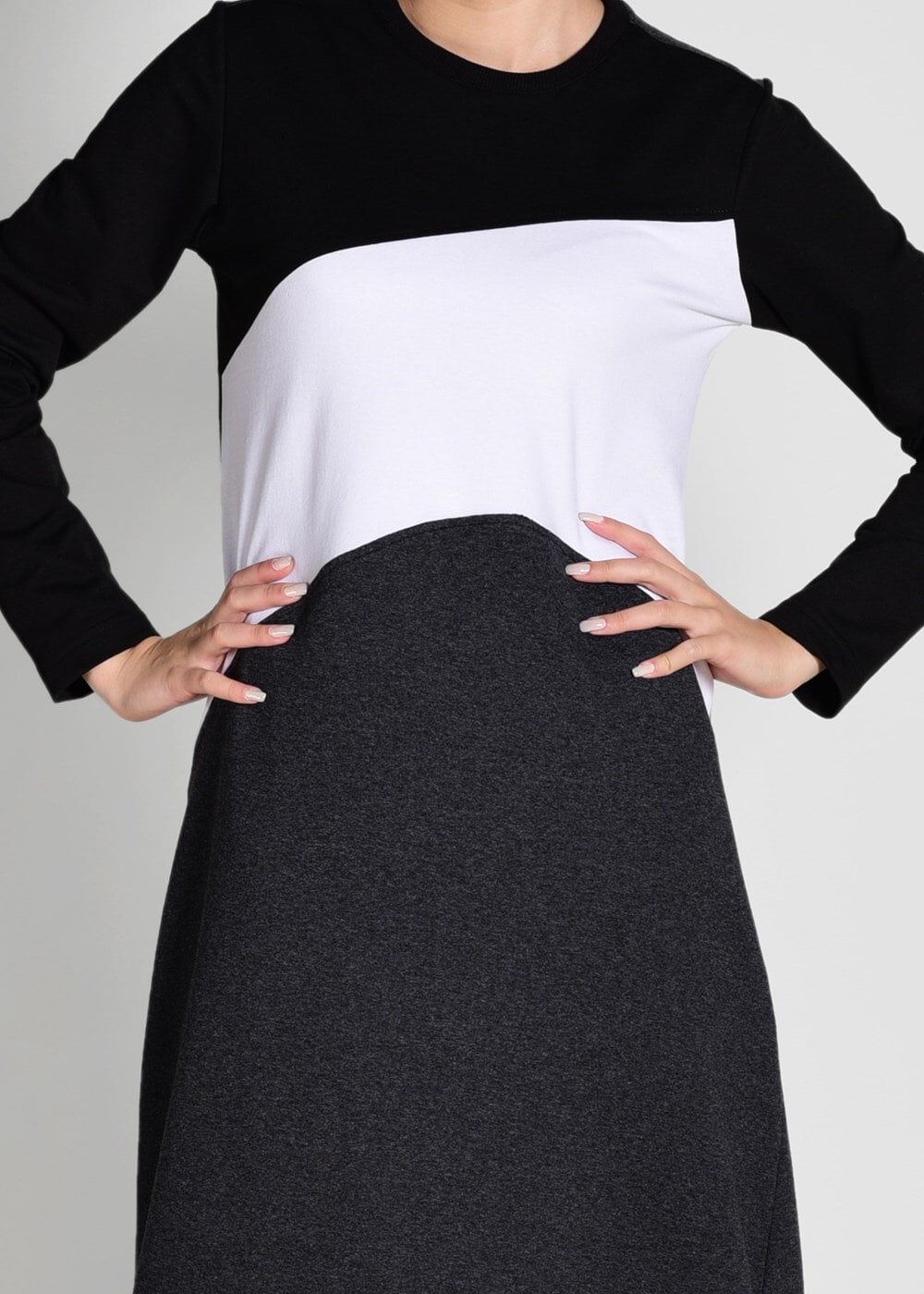 Vêtements hijab GRIS Robe Survêtement T 5128 