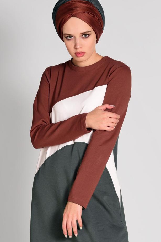 Vêtements hijab  Sport Cut Tracksuit Dress T 5128 - TRENDTESETTÜR