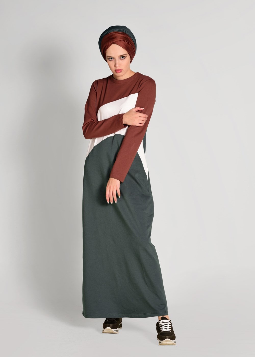 Vêtements hijab KAKI Robe Survêtement T 5128 