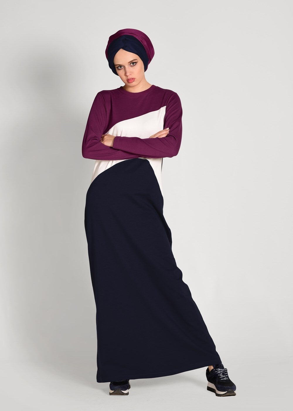 Vêtements hijab BLEU MARINE Robe Survêtement T 5128 