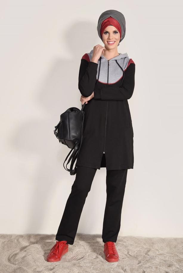Vêtements hijab  2-PIECE ZIPPED TRACKSUIT T 6918 - TRENDTESETTÜR