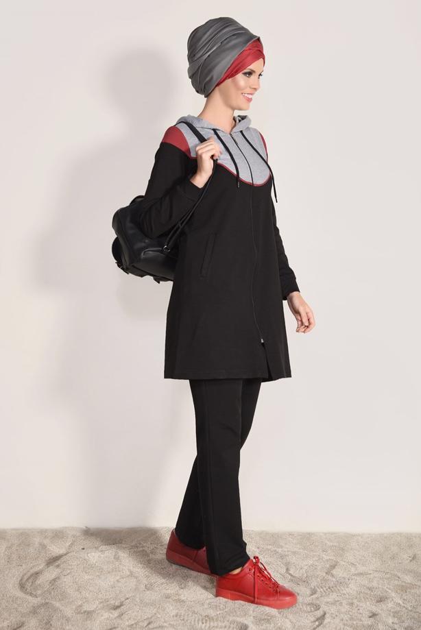 Vêtements hijab  2-PIECE ZIPPED TRACKSUIT T 6918 - TRENDTESETTÜR